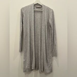 LOFT Lightweight Long Open Front Duster Cardigan XS Petites Office Travel Classi